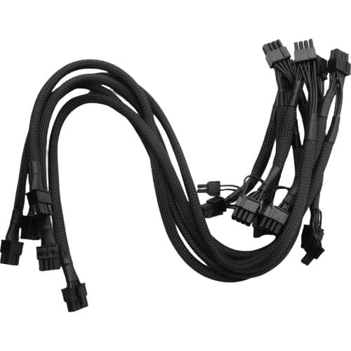PCIe 8Pin to 2 Ports 6+2Pin Modular Power Supply Cable for Corsair RM1000X RM550X 650X 750X 850X Modular Power, 5 Pack