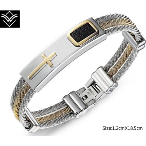 Fashion Cross Titanium Bracelet for Male hot sale