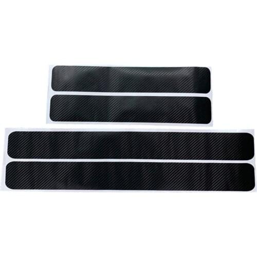 Sticker Carbon Fiber Sill Scuff 3D PU Stickers 60cmx2 40cmx2 Threshold Waterproof Protection Film Door Anti-scratch Strip