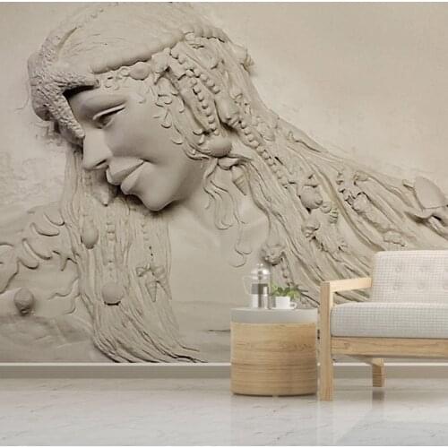 Custom Mural Wallpaper European Style 3D Stereoscopic Embossed Beauty Abstract Art Wall Painting Living Room Bedroom Background