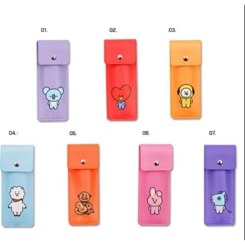 New Korean Kpop Animal Cartoon Small PU Pencil Case Pen Pouch Stationary Bag Pen Bag Box Stationery Pouch School Supplies
