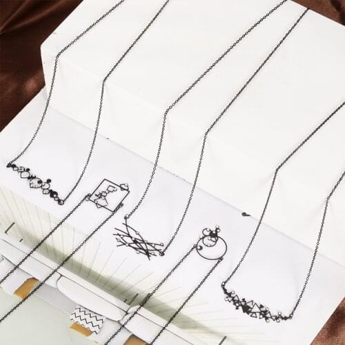 Black Necklace For Women Stainless Steel Jewelry Womens Neck Chain Necklace Set Choker Fashion Jewelry Accessories