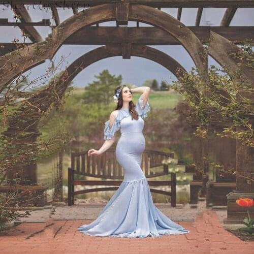 Pregnancy Pregnant Women Photo Shoot Mermaid Lace Dresses Clothes Maternity Photography Long Dress Costume fotoshooting Props