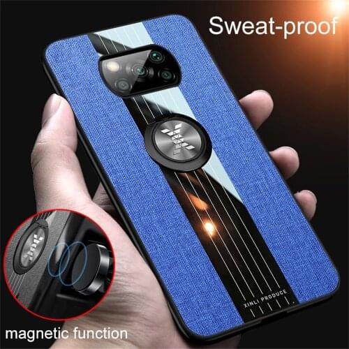 Shockproof Case for Xiaomi POCO M2 M3 C3 X3 NFC Back Cover 360 Protective Metal Ring Holder Armor POCO F2 Pro Housing Case Funda
