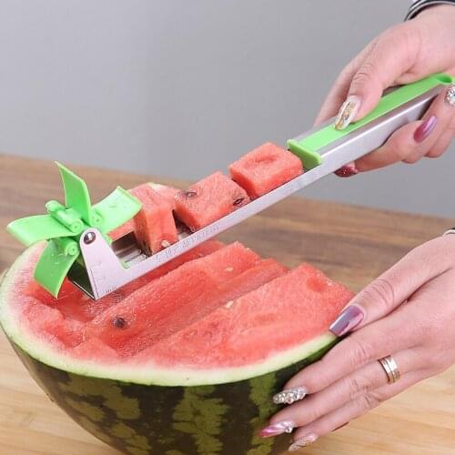QDRR NEW Watermelon Cutter Multi Melon Slicer Cutting Machine Stainless Steel Windmill Fruit Household Artifact Kitchen Tool