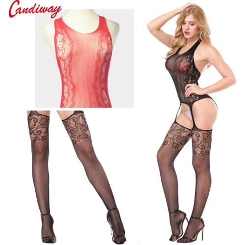 Sexy Nightie Costumes Stockings Women Body Stocking Female Strapless Erotic Lingerie baby doll sexy lingerie Hanging neck