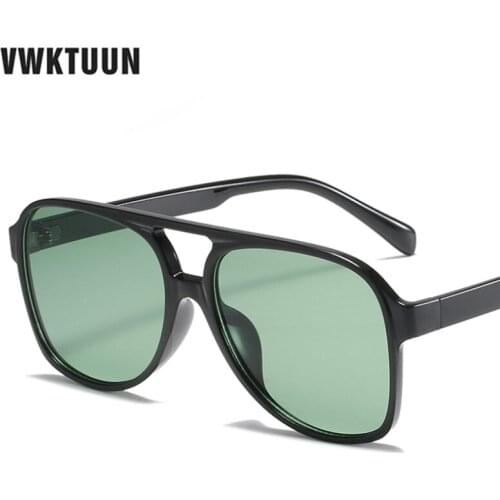 VWKTUUN Sunglasses Men Square Shades Driver Driving Eyewear Retro Twin Beams Sun glasses For Women Outdoor Eyewear UV400 Oculos