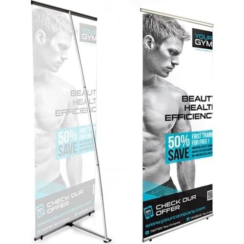 Indoor Aluminum Advertising Display Rack 80*200cm Ads Banner Flag Poster Support Sign Holder Floor Stand Promotion Signage Frame