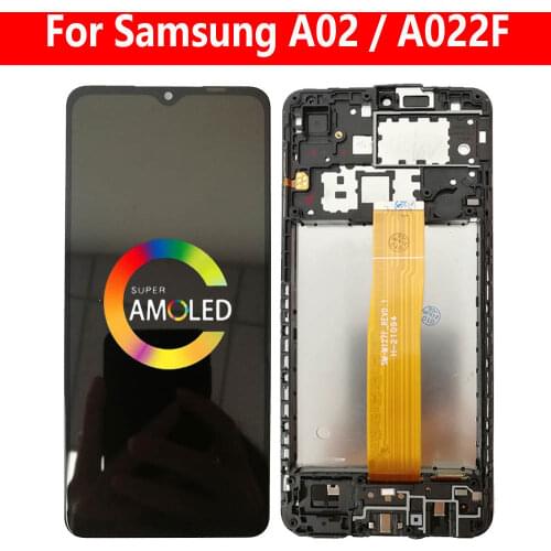 6.5" A02 Display LCD For Samsung Galaxy A02 A022F SM-A022F/DS A022M Screen With Frame Touch Digitizer Assembly Replacement Parts