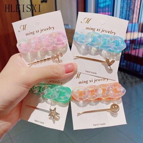 1 Set Top Fashion Women Hair Barrettes For Girl Cute Brand Beauty Colorful Hairpins Sweet Hair Clip Headband
