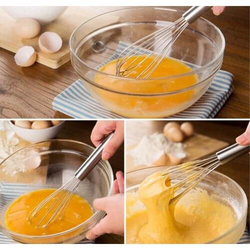 3 Pac Kitchen wisks Stainless Steel Whisks Wire Whisk Set for Cooking Blending Whisking Beating Stirring
