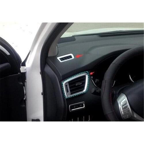 4Pcs Car Dashboard Front Air Condition AC Vent Outlet Cover Trim Frame Sticker For Nissan Qashqai 2014 2015 2016 ABS