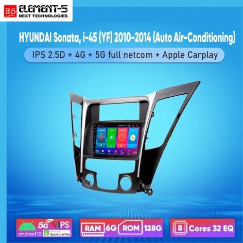 ELEMENT-5 7" 2G+32G Android 8,9,10 4G NET WIFI RDS DSP Car Radio For HYUNDAI Sonata, i-45 (YF) 2010-2014, Navigation GPS HiFi