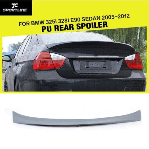 Car-Styling PU Rear Trunk Boot Lip Spoiler Wing for BMW 3Series E90 325i 328i E90 Sedan 2005 - 2012