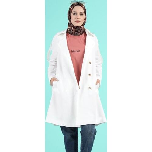 Minahill White Trench Coats Models 8247-03