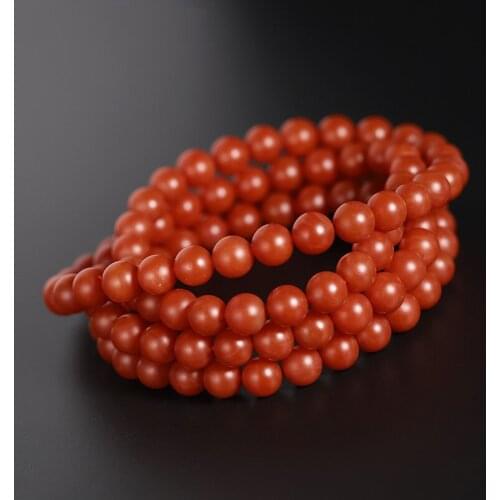 DAIMI Baoshan South Red Agate Bracelet Womens Genuine Natural Flesh Persimmon Red Multi-circle Bracelet Gift