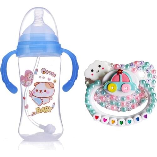 Adult Baby Bottle handmade bling Pacifier - & DDLG Milk Bottles Little Space Ddlg Bottle Daddy Little Girl 330ML Blue