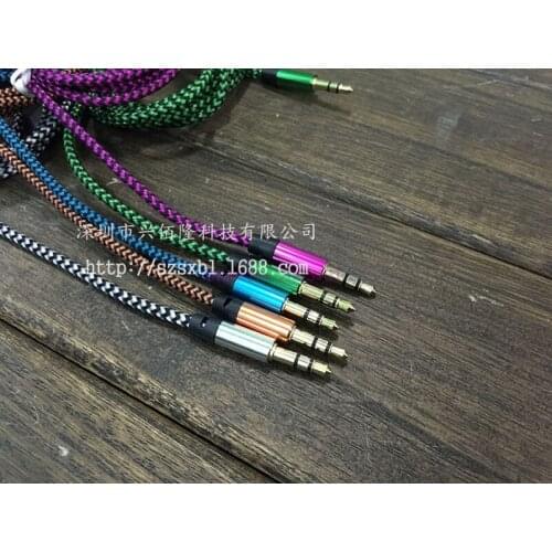 By dhl 500pcs Aux Cable Car 3.5mm to 3.5mm Jack Audio Cable Kabel Male to Male 1m Gold Plated Plug Aux Cord For Car phone