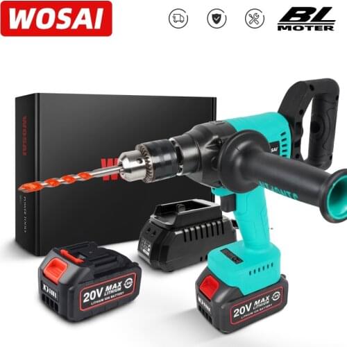 WOSAI MT-Series 20V Brushless Electric Drill 130NM Cordless Electric Screwdriver 1/2" Metal Auto-locking Chuck Ice Drill Fishing