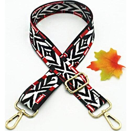 2018 New Handbags Strap Plaid Design National Gold Buckle Canvas Bag Straps New Trendy Easy Holding Shoulder Straps KZ151356