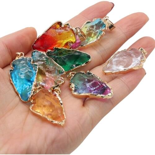 Arrow Shape Crystal Pendants High Quality Energy Crystal for Fashion Jewelry Making DIY Necklace Earring Gifts 20x30mm