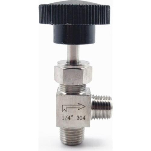 Needle valve Adjustable Right angle 1/8" 1/4" 3/8" ZG male thread SUS304 Flow Control shut off crane needle valve