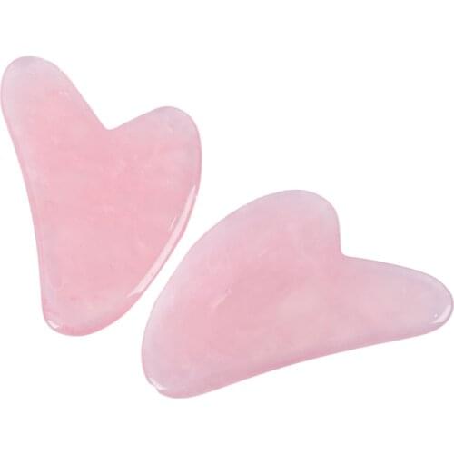 Chinese Gua Sha Tool 1*Rose Quartz/Jade/Resin Guasha Board Neck Body Acupuncture Spa Acupuncture Scraper Therapy Natural Scraper