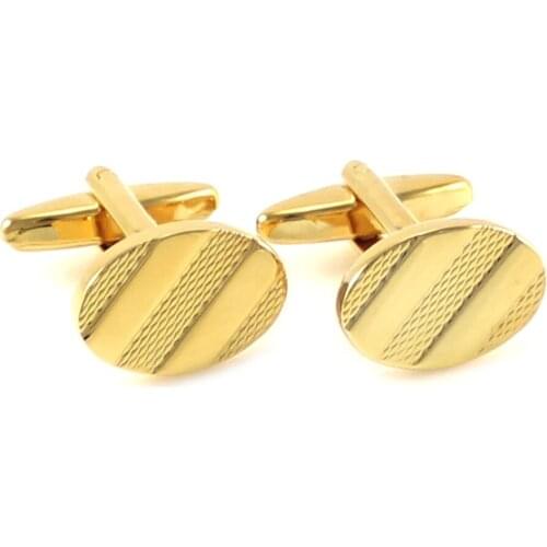 Classic Oval Stripe Cuff Links Gold Tone Stripes Oval Cuff links Holiday Gifts Cuff Links Birthday Gift Cuff Links