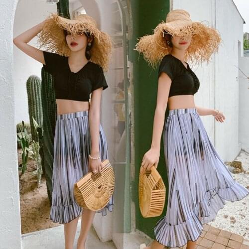 Bikini Set Women Summer Swimwear V-Neck Sexy Beach Wear Swimsuit Womens 3 Piece Sun Protection Holiday Soft High Quality Chic