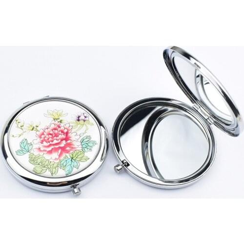 Creative Portable Double-sided Makeup Mirror Mini Small Round Mirror With Folding Beauty Small Mirror Makeup Mirror