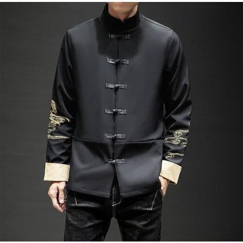 Chinese Kirin Embroidery Bomber Jacket Men Hip Hop Mens Jackets And Coats Black Streetwear Men Jacket Coat 2019 Spring