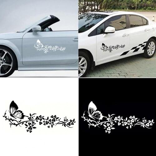 Flying Butterfly Flower Beautiful Car Door Window Sticker Decal Accessory Decor Accessories