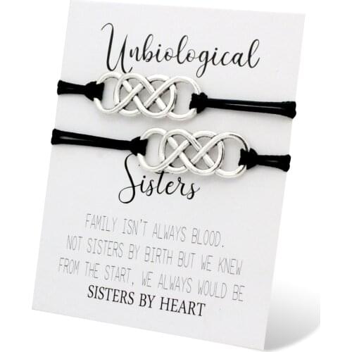 A SET- Unbiological Sisters Soul Sister Love Adjustable Bracelets Women Girls Unisex Jewelry Friendship Gift Drop Shipping