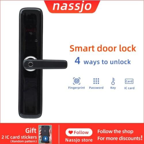 Nassjo Biometric Electronic Door Lock Smart Digital Fingerprint Lock Code Key Touch Screen Password Lock For Home or Office Door