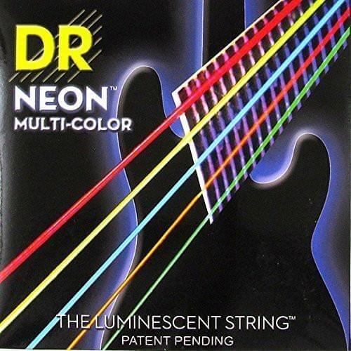 DR K3 Hi-def Neon Multicolor Luminescent Bass Guitar Strings, Light 40-100 or Medium 45-105 or 5-strings 45-125