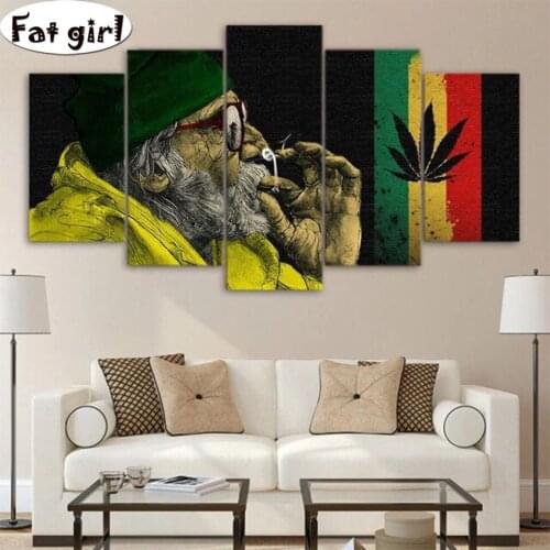 New product!diamond painting 5D DIY Old man smoking Poster mural cross stitch Rhinestone square round embroidery home decor