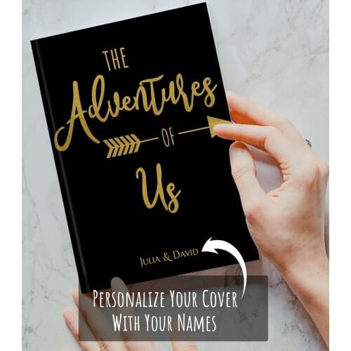Personalized Adventures of Us Couples Journal Books, Custom names date Anniversary Engagement Bridal Shower journal guestbooks