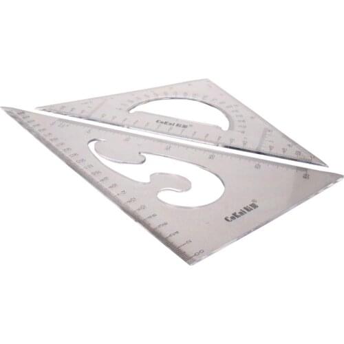 Utoolmart Hot 1pcs Plastic Transparent Triangle Rulers Range 20/25/30/35/40cm 1mm Accurate Measurement Daily General Tools