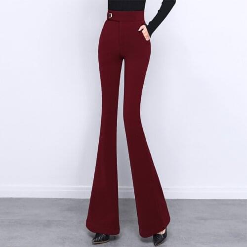 Casual flared trousers autumn/winter 2021 high waist slimming flared trousers all-match Korean fashion womens clothing