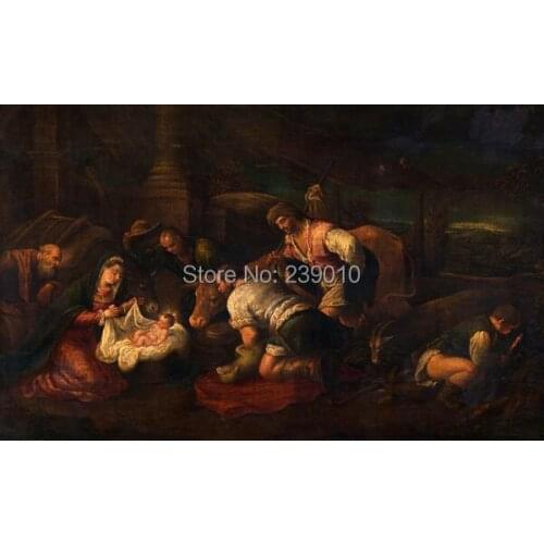 Religious oil painting printed on canvas classical Jesus was born oil painting Christian figure canvas prints unframed