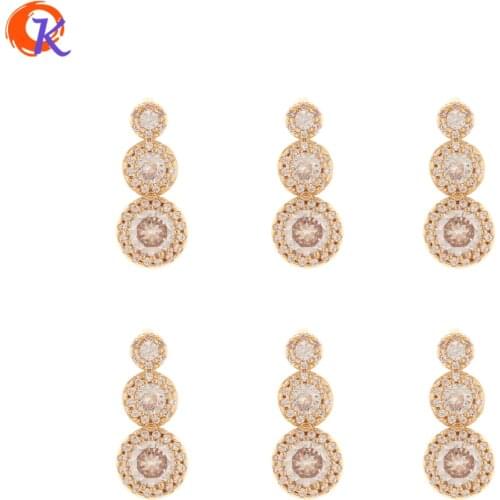 Cordial Design 30Pcs 8*18MM DIY Jewelry Making/Earring Findings/Pendant/Hand Made/Round Shape/CZ Charms/Jewelry Accessories