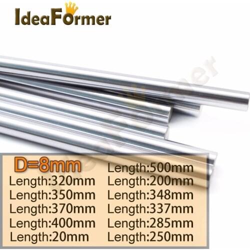 2pcs diameter 8mm linear shaft 8mm for Shaft LM8UU 8mm linear ball bearing Length 200/250/300/320/350/400/500mm stainless steel