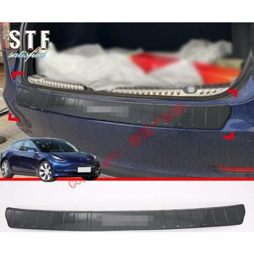 Carbon Fiber Style Rear Bumper Sill Protector For Tesla Model 3 2017 2018 2019