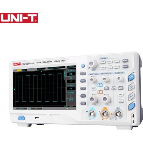 UNI-T UTD2102CEX-II Digital Storage Oscilloscope 2 Channels 1GS/s 100MHz Bandwidth 800x480 8-inch TFT Display USB-OTG Interface