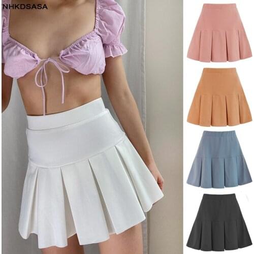 NHKDSASA Fashion 2021 Kawaii Winter Women Skirts High Waist Cute Sweet Girls Pleated Skirt Korean Style Dance Mini Skirts