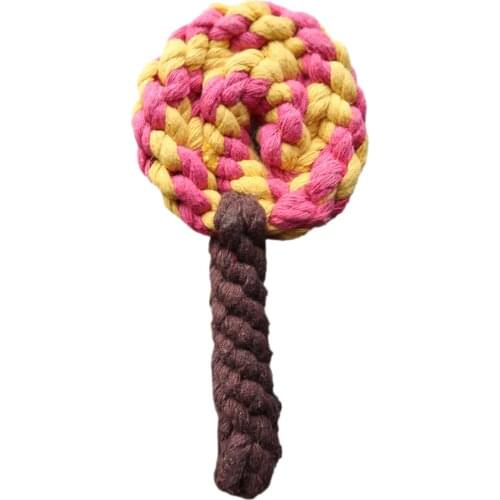 1PC New Pet Molar Cotton Rope Toy Cute Pop Sticker Shape Dog Chewing Toy Outdoor Tossing Game Dog Teeth Cleaning Stick