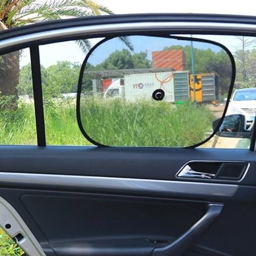 2pcs Black Side Car Sun Shades Rear Window Sunshades Cover Mesh Visor Shield Screen Interior UV Protection Kids Baby Travel