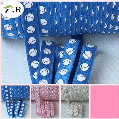 3 colors 5/8" baseball printed FOE ribbon hairbow OEM gift sports FOE Printed 50Y/lot