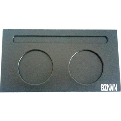 BZNVN Leather Office Meeting Conference Room Desk Ircular Double Hole Pen Water Cup Seat Mats Holder