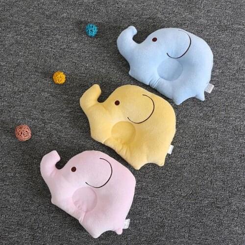 Baby Pillows Velvet Elephant Pillow Cute Cartoon 0-1 Year Old Newborn Headrest Head Supporter Soft Modeling Pillow Kids Bedding